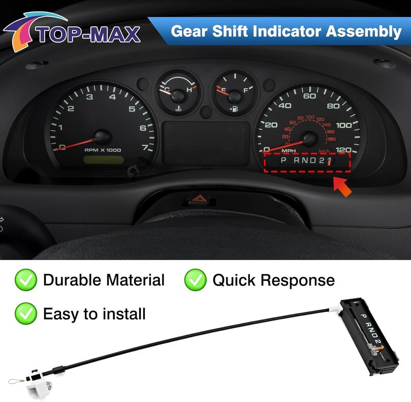 TOP-MAX Gear Shift Indicator Assembly Compatible with Ford Ranger 2004 2005 2006 2007 2008 2009 2010 2011, Replace 4L5Z-7A110-AA 6L5Z-7A110-AA NL5Z-7A110-A - Image 5